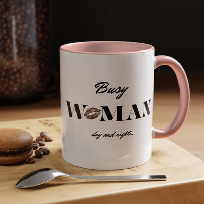  Busy Woman Accent Coffee Mug – Perfect Gift for Moms, Friends, Office Use, Daily Coffee Lovers