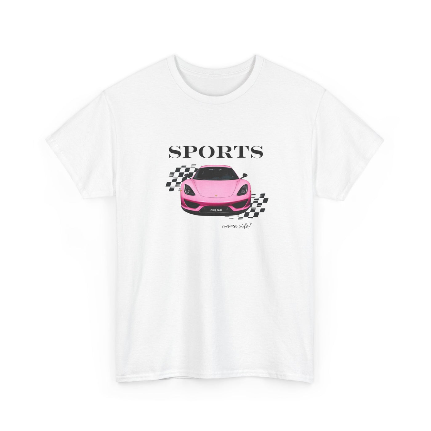  Sports Car Flirt Tee CLUB SASI Streetwear Graphic T Shirt for Teen 