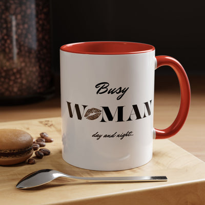  Busy Woman Accent Coffee Mug – Perfect Gift for Moms, Friends, Office Use, Daily Coffee Lovers