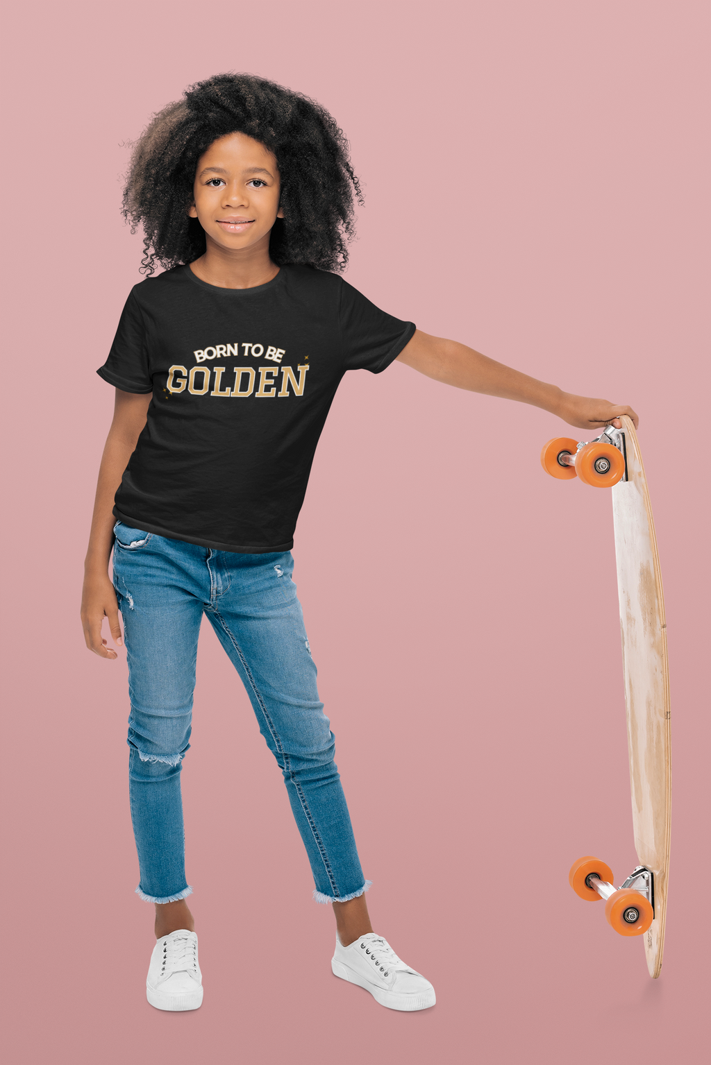 Born to be GOLDEN Kids Tee ✨🌟, SASI SQUAD Girls’ Streetwear T-Shirt – Ages 6–14 Trendy Everyday Top