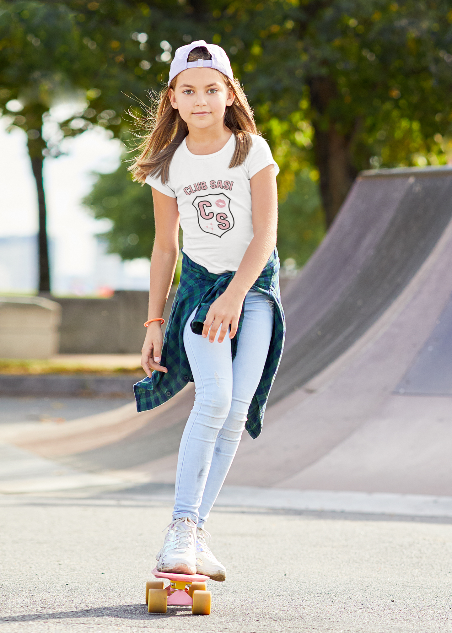 CLUB SASI Kids Tee ⭐🎉, SASI SQUAD Girls’ Streetwear T-Shirt – Ages 6–14 Trendy Everyday Top