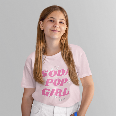 Soda Pop Girl Kids Tee 🥤✨, SASI SQUAD Girls’ Streetwear T-Shirt