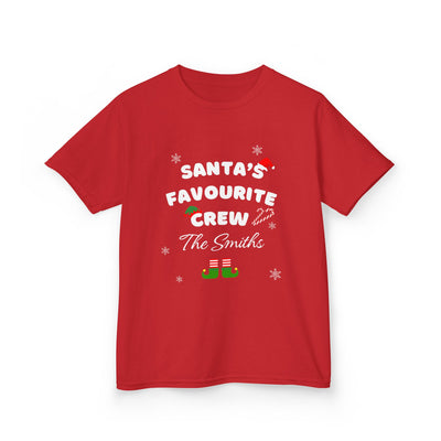 Personalised Unisex Kids Christmas T-Shirt – Custom Family Name Holiday Tee (Ages 5–14)