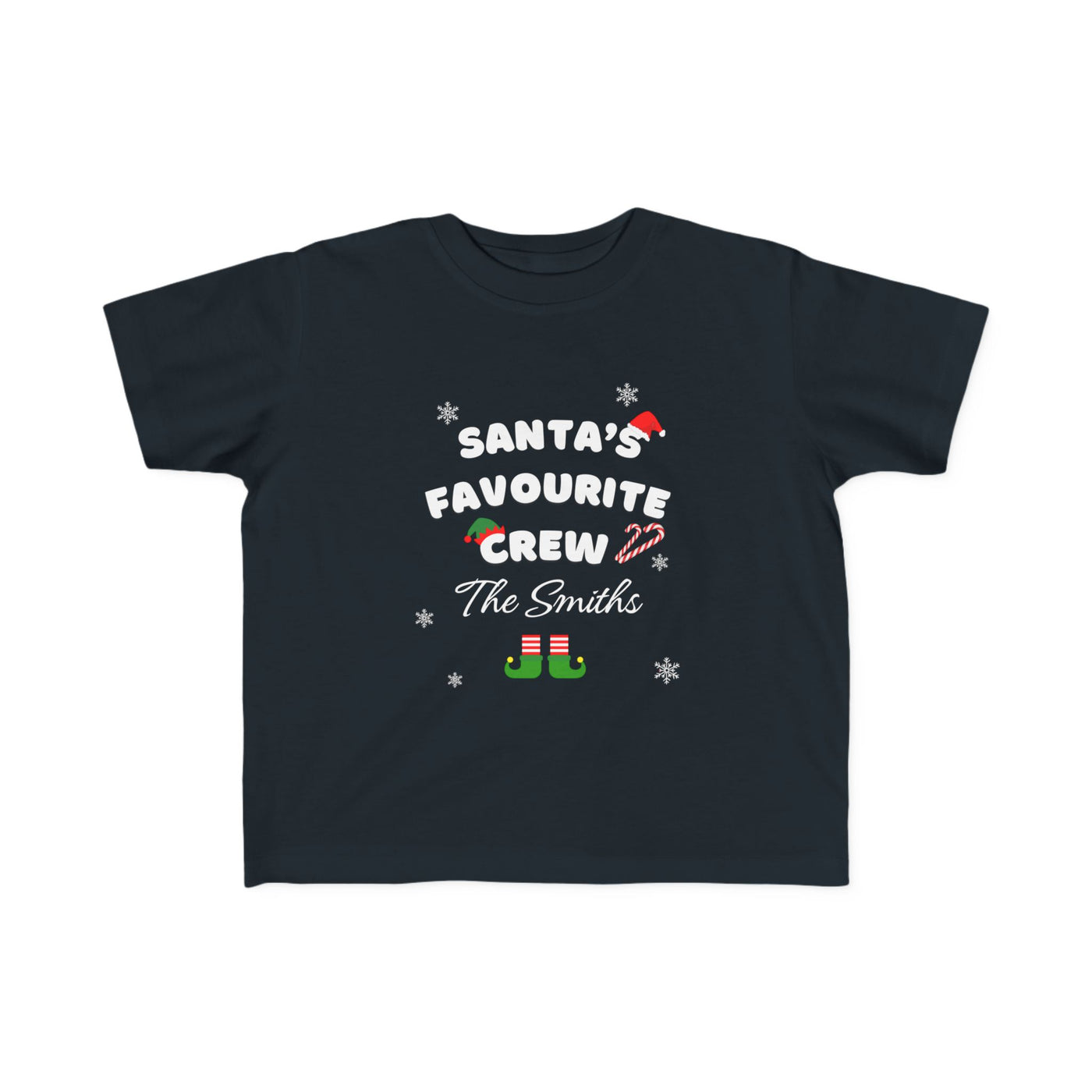 Personalised Unisex Kids Christmas T-Shirt – Custom Family Name Holiday Tee (Ages 2-5)