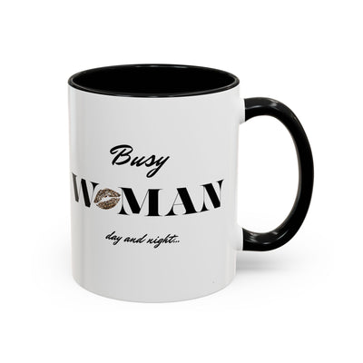  Busy Woman Accent Coffee Mug – Perfect Gift for Moms, Friends, Office Use, Daily Coffee Lovers