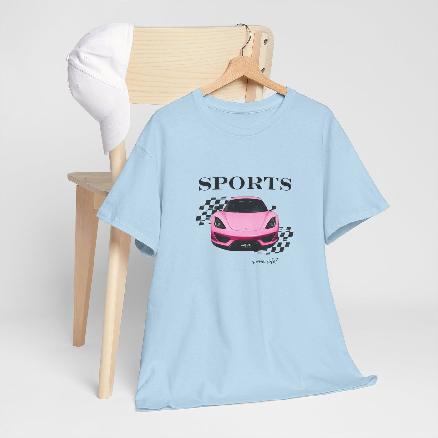  Sports Car Flirt Tee CLUB SASI Streetwear Graphic T Shirt for Teen 