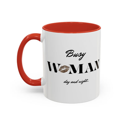  Busy Woman Accent Coffee Mug – Perfect Gift for Moms, Friends, Office Use, Daily Coffee Lovers