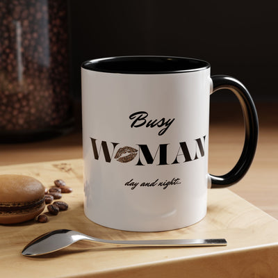  Busy Woman Accent Coffee Mug – Perfect Gift for Moms, Friends, Office Use, Daily Coffee Lovers